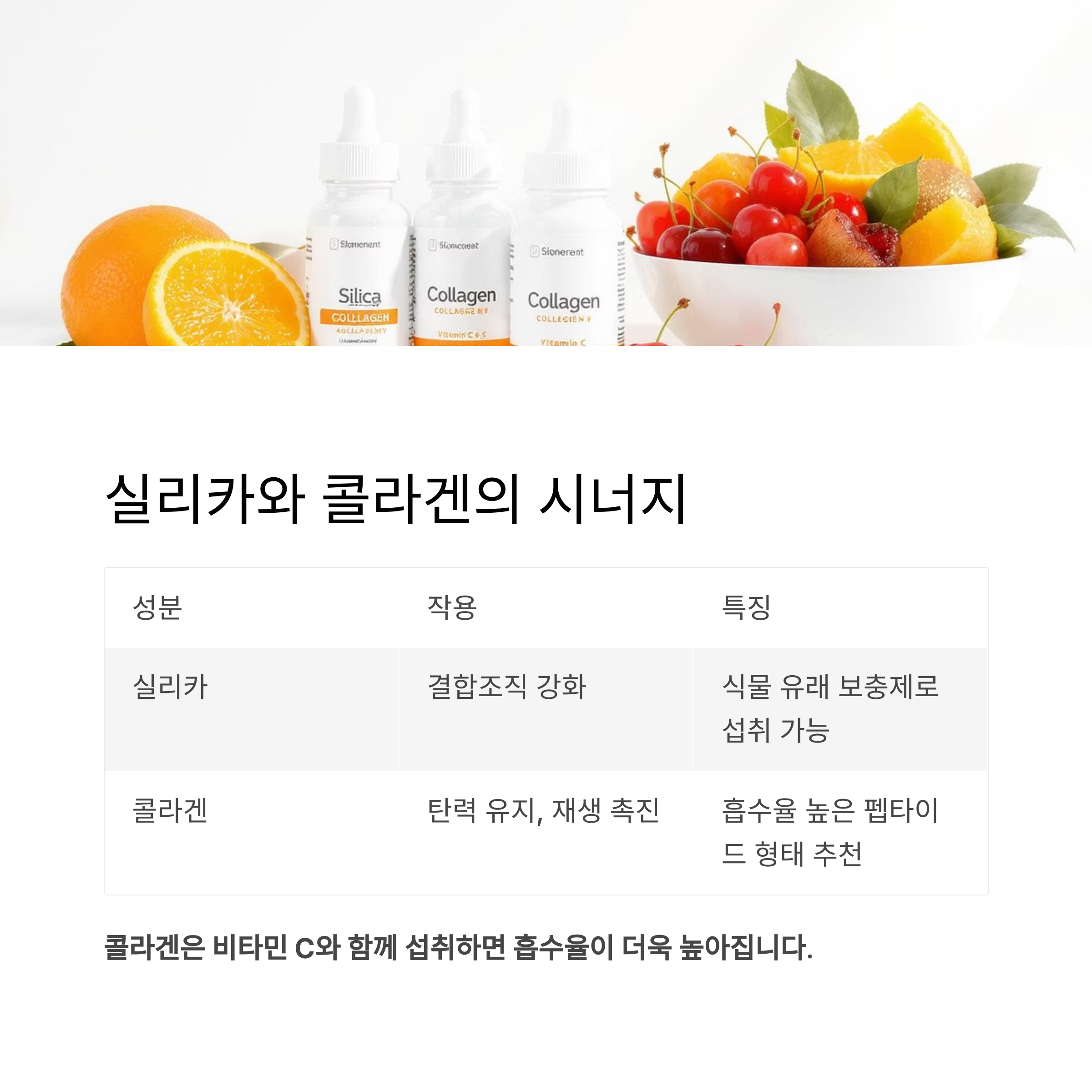 실리카와 콜라겐의 시너지