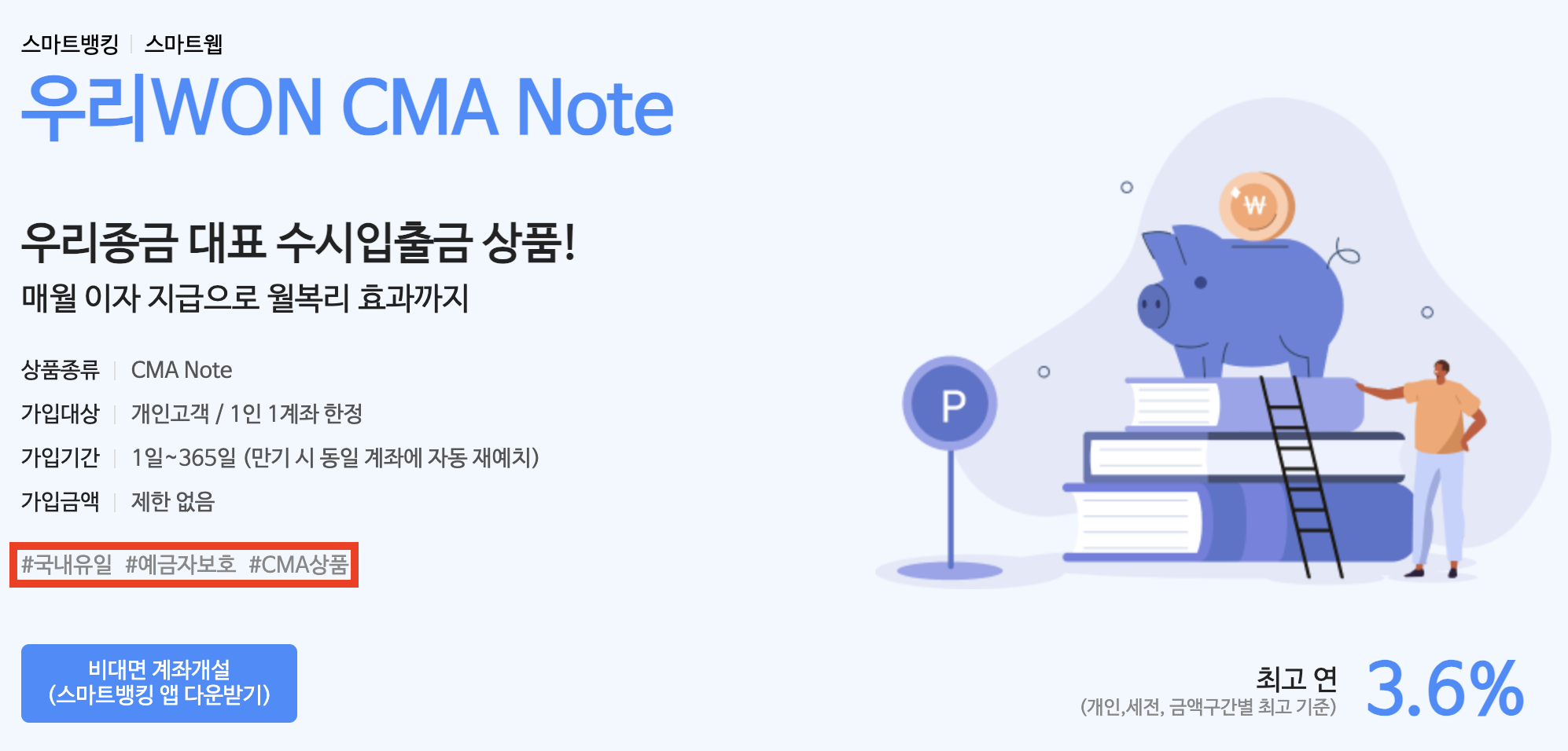 우리WON CMA Note (종금형) 파킹통장으로 추천하는 이유(+예금자보호)2