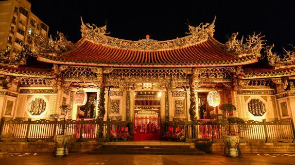 대만 용산사 야경