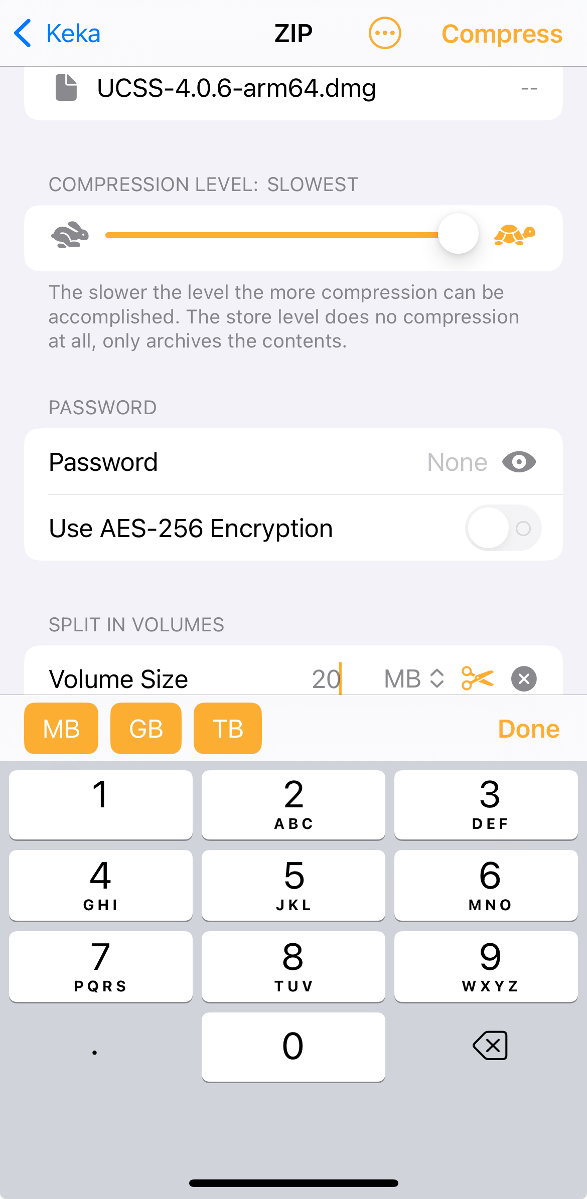 아이폰 분할압축