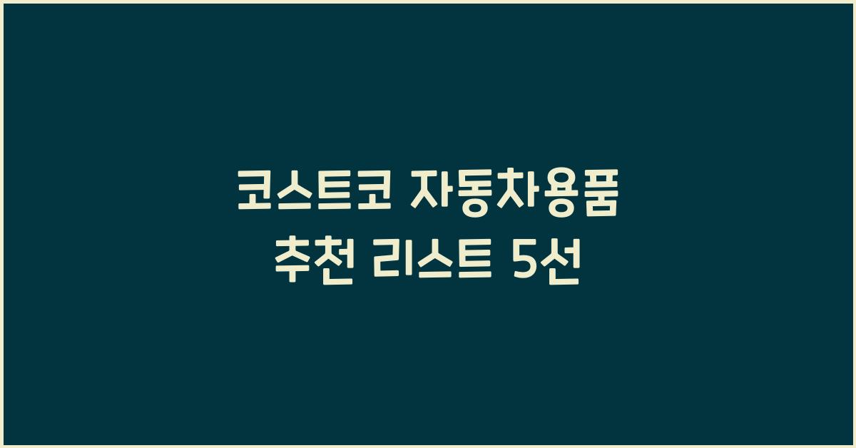 코스트코 자동차용품