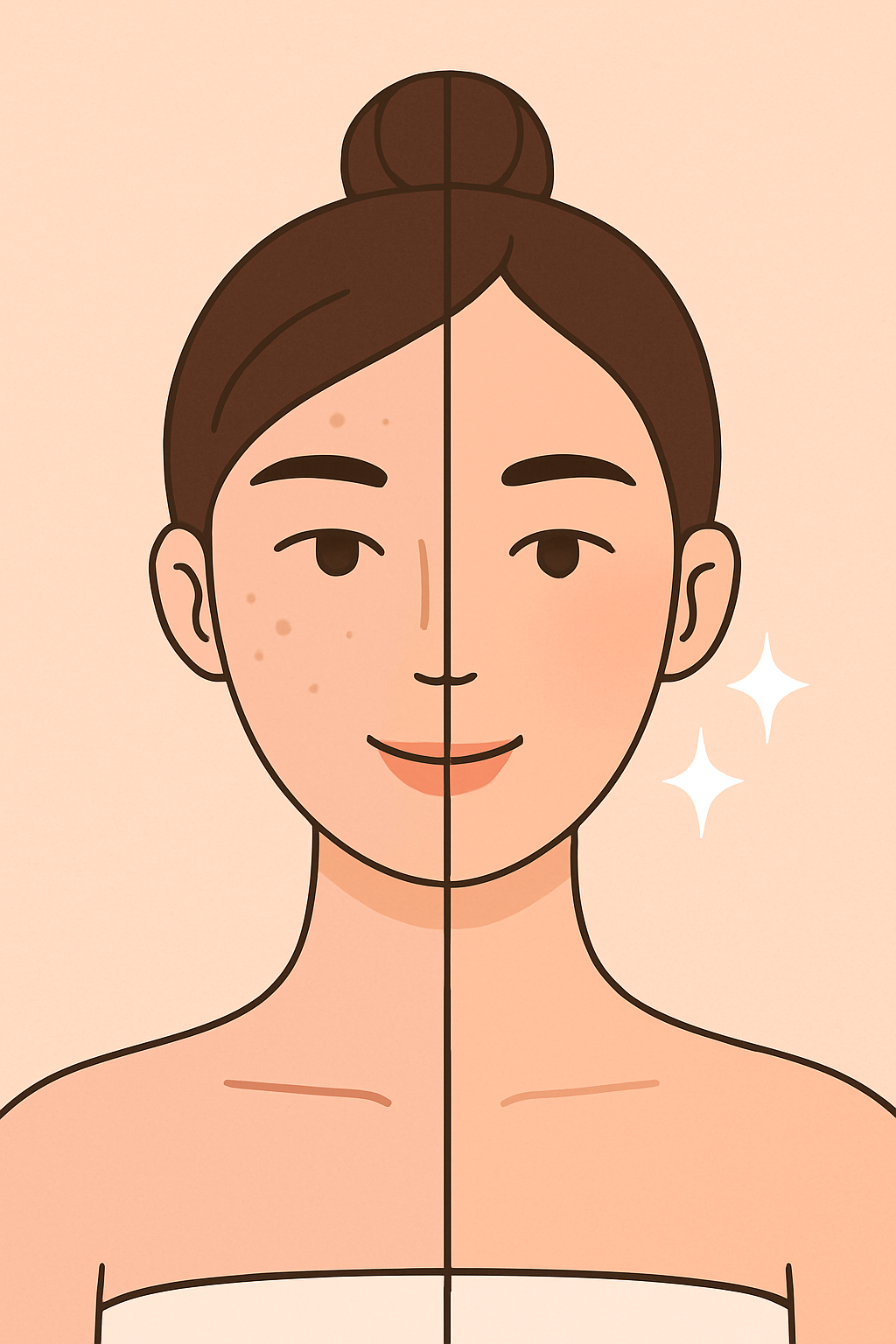 피부톤 개선 일러스트