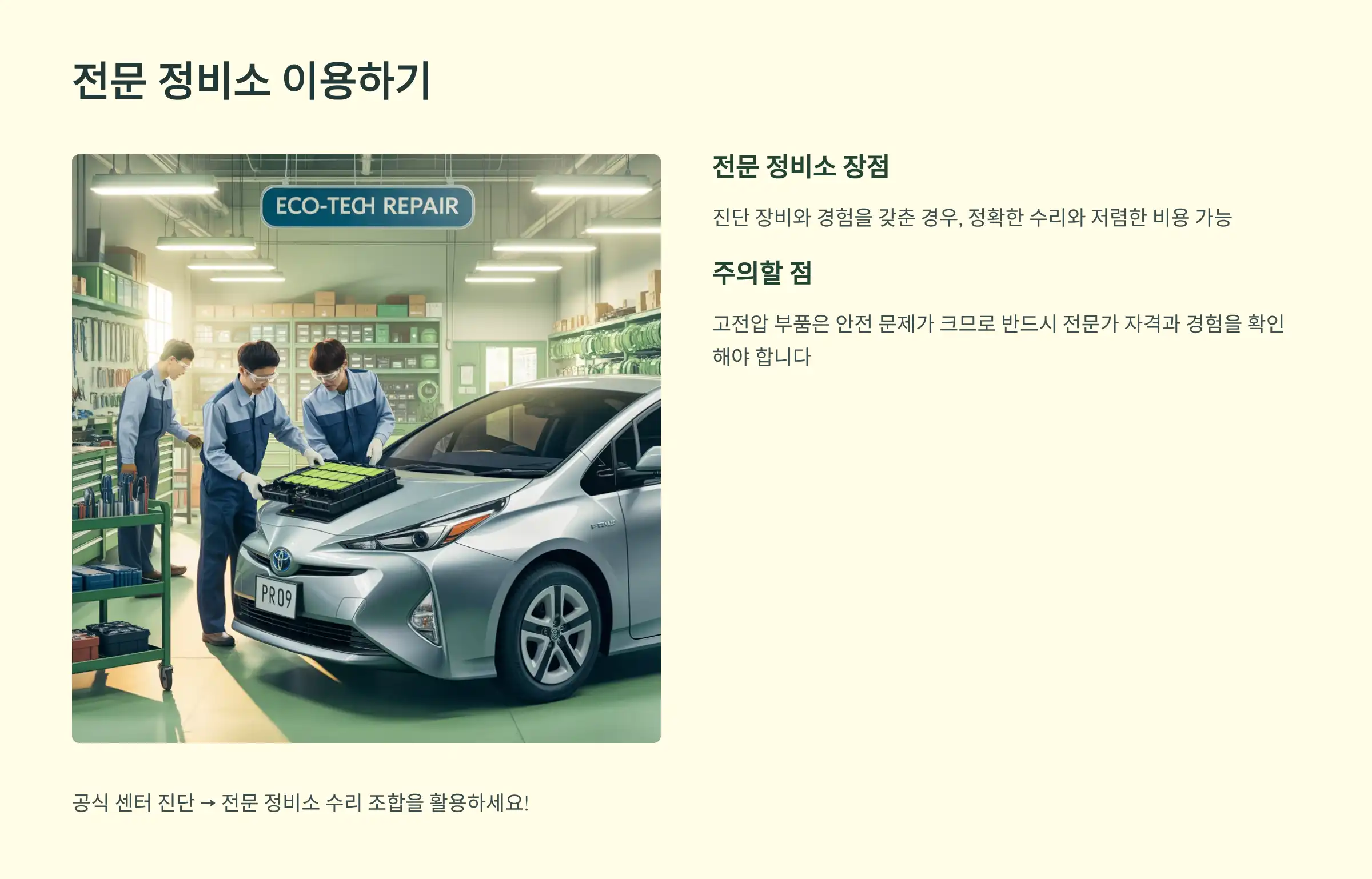 전문 정비소 이용하기
