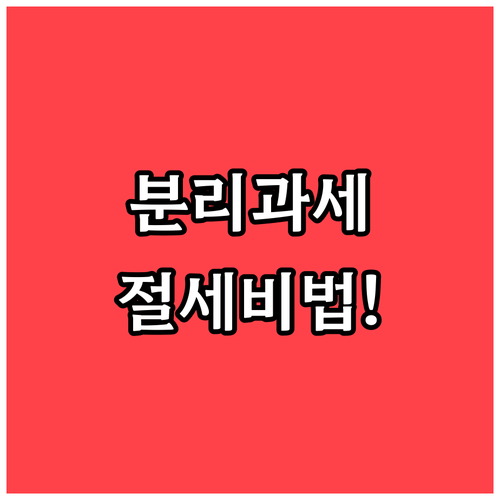주택임대소득 분리과세 혜택과 홈택스 ..
