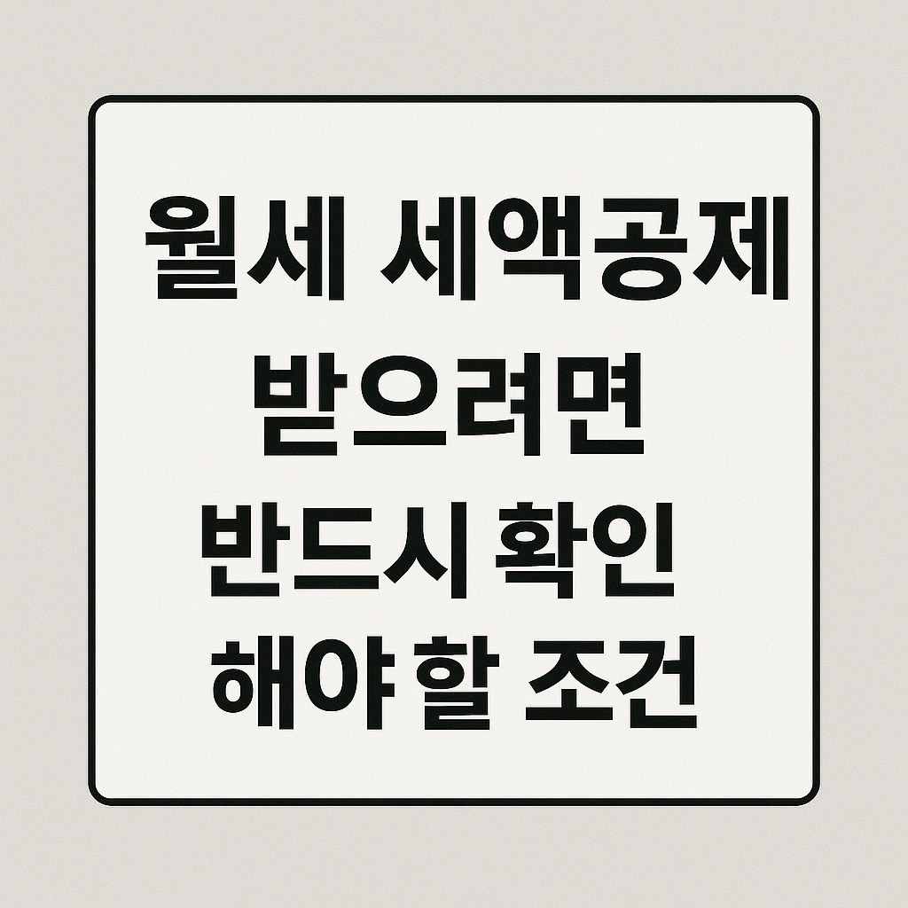 월세 세액공제 받으려면 반드시 확인해야 할 조건