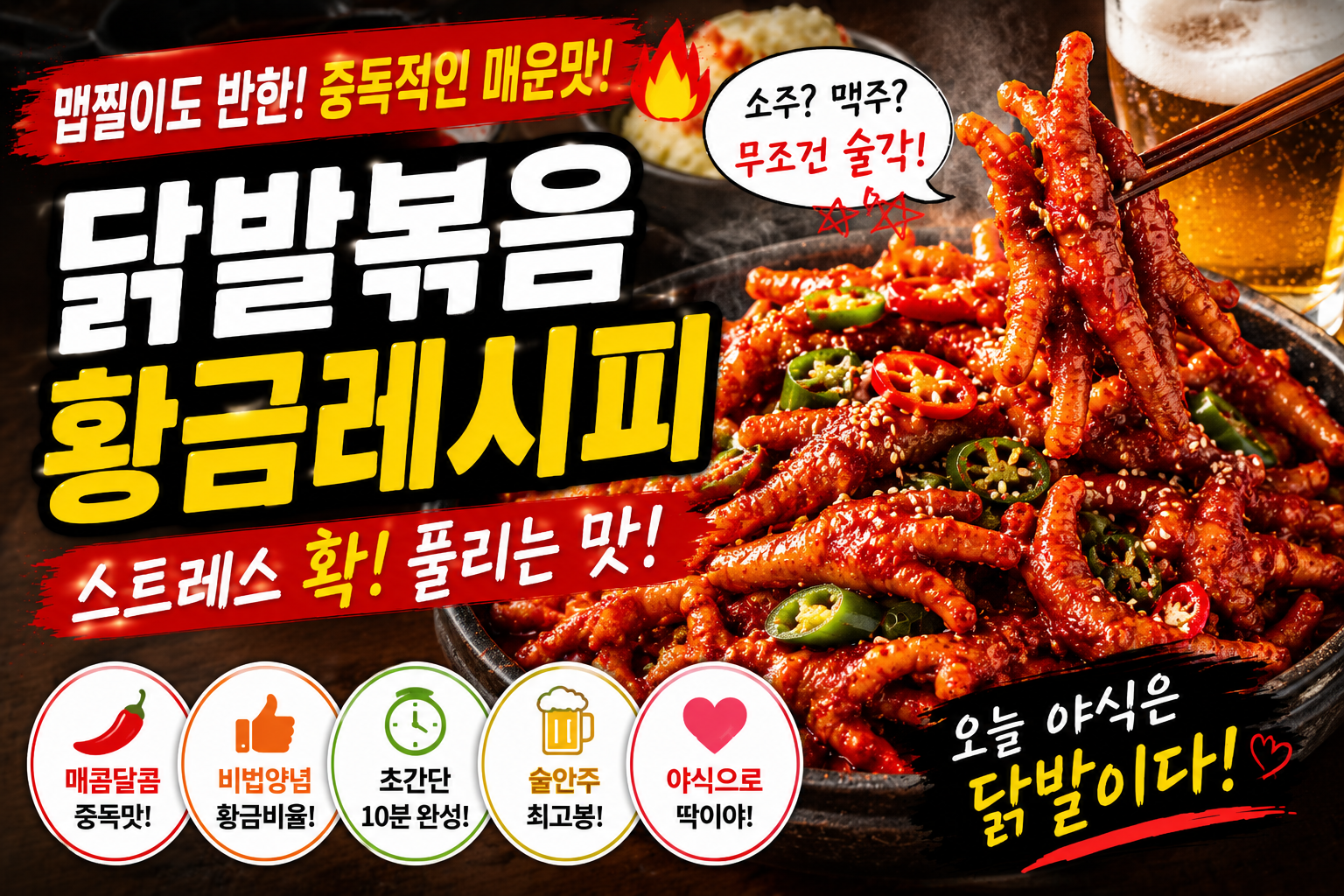 닭발 볶음 황금레시피, 스트레스 풀리는 맛