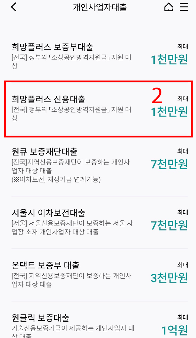 소상공인 '희망대출플러스'