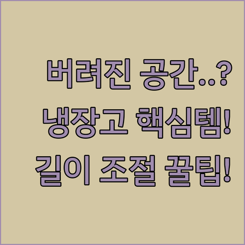 버려진 공간 되찾기 냉장고 펜트리에 ..