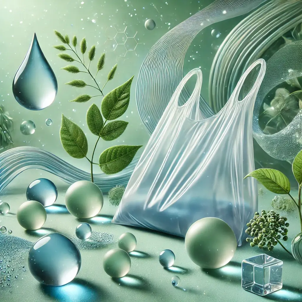 물 기반 생분해성 플라스틱 개발 기술에 관련된 이미지