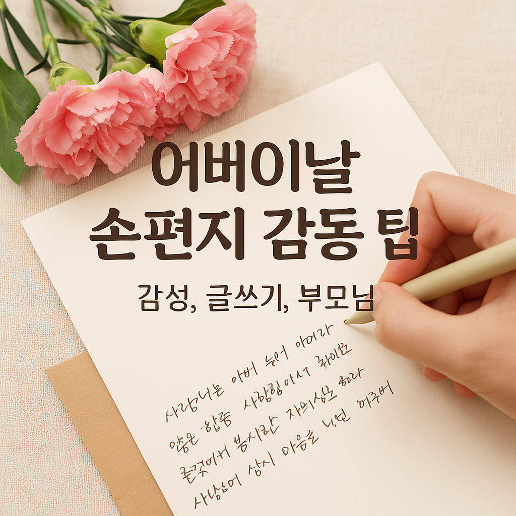 어버이날 손편지 감동 팁 (감성, 글쓰기, 부모님)