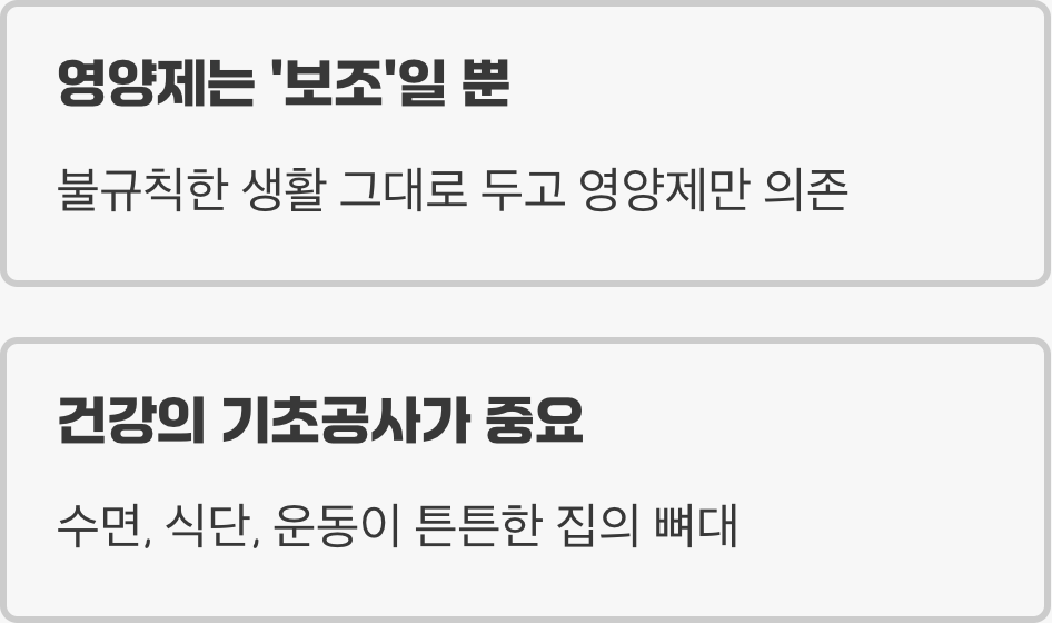영양제를 '만병통치약'으로 여기는 착각