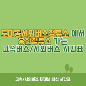 도마동시외버스정류소에서 홍산정류소 가는 시외버스 시간표 최신정보