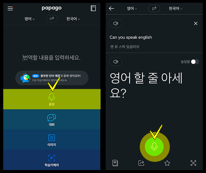 파파고-번역기-음성번역기능
