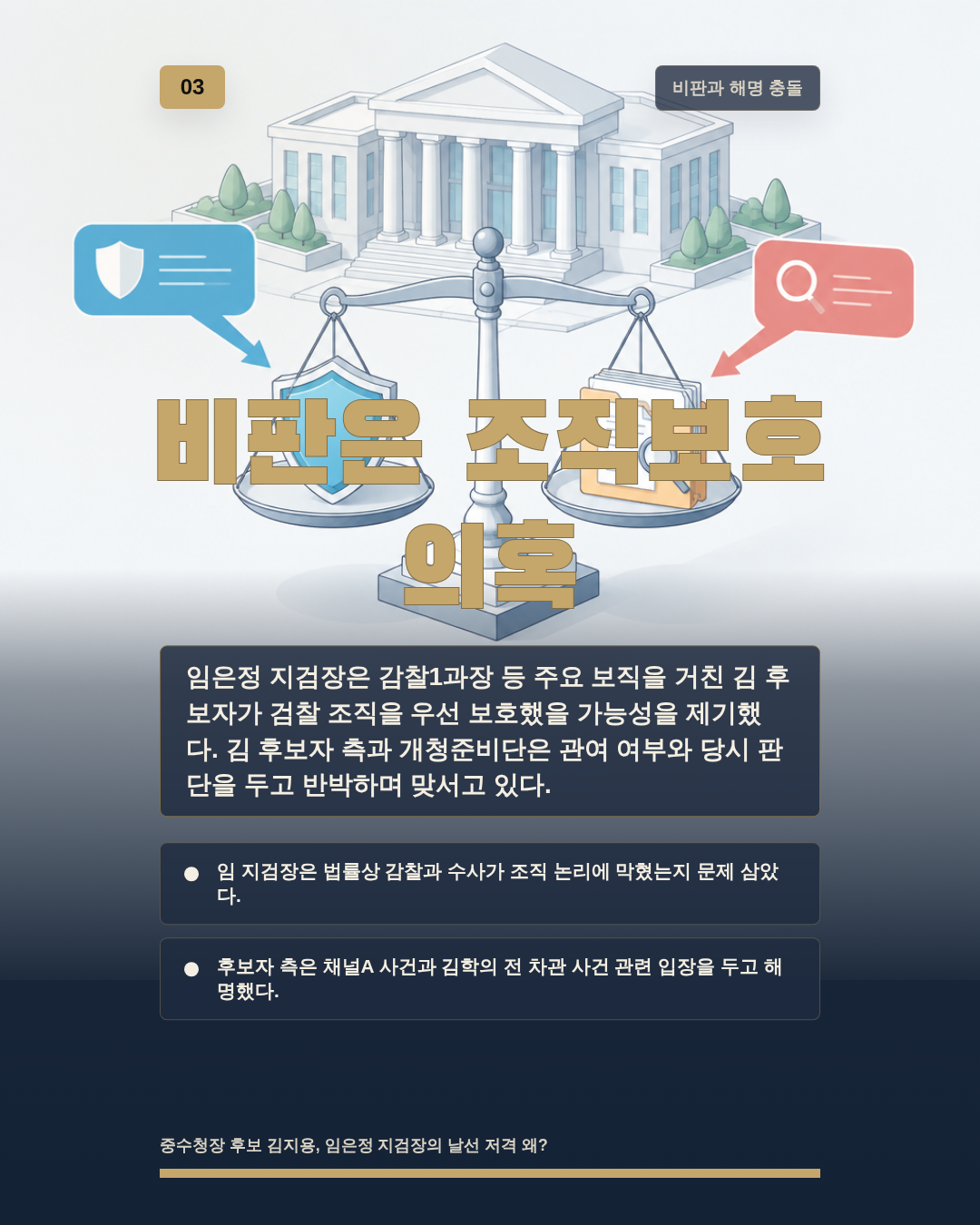 비판은 조직보호 의혹