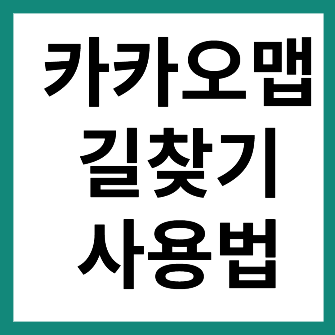 카카오맵 길찾기