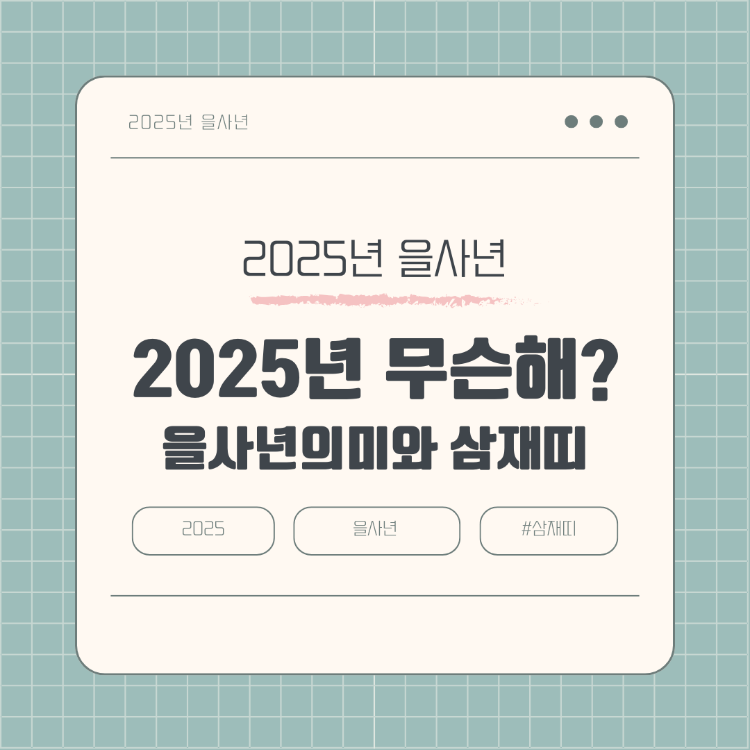 2025년은 무슨해? - 을사년 의미와 삼재띠, 뱀띠의 해와 역사