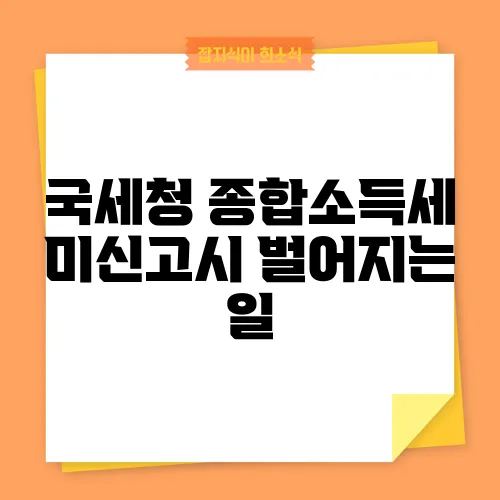 국세청 종합소득세 미신고시 벌어지는 일