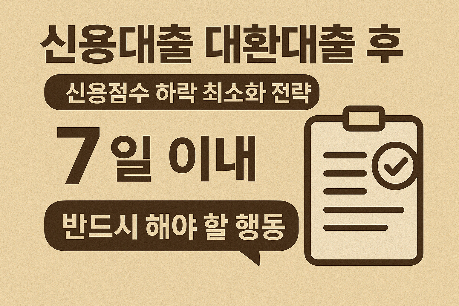 신용대출 대환대출 후 신용점수 하락 최소화 전략: 7일 이내 반드시 해야 할 행동