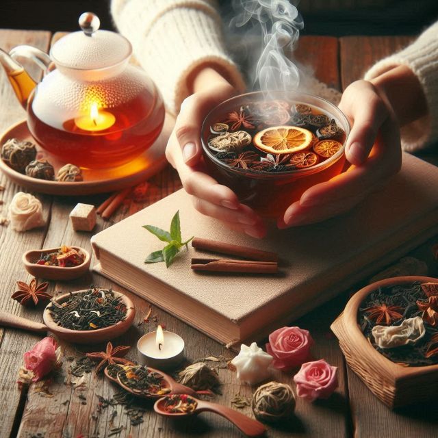 향긋한 차 마시기