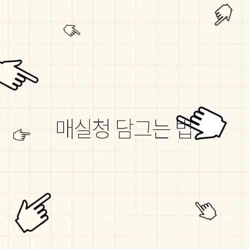 매실청 담그는 법, 단계별 레시피와 효능