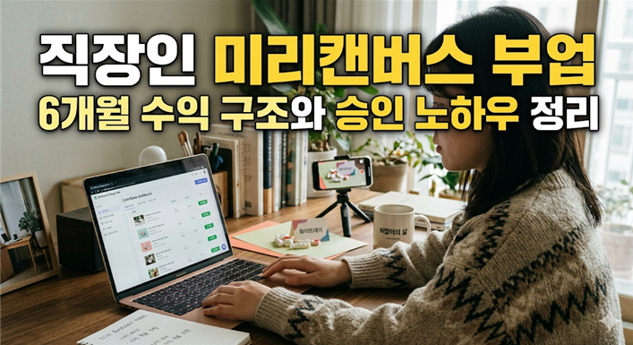 직장인 미리캔버스 부업 6개월 수익 구조와 승인 노하우 정리