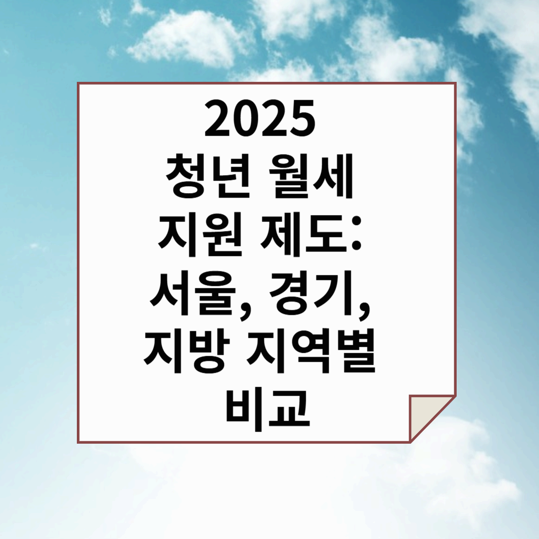 2025년 청년 월세 지원 제도
