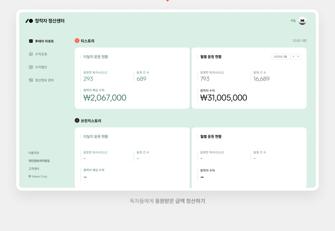 티스토리 응원하기 신청과정4