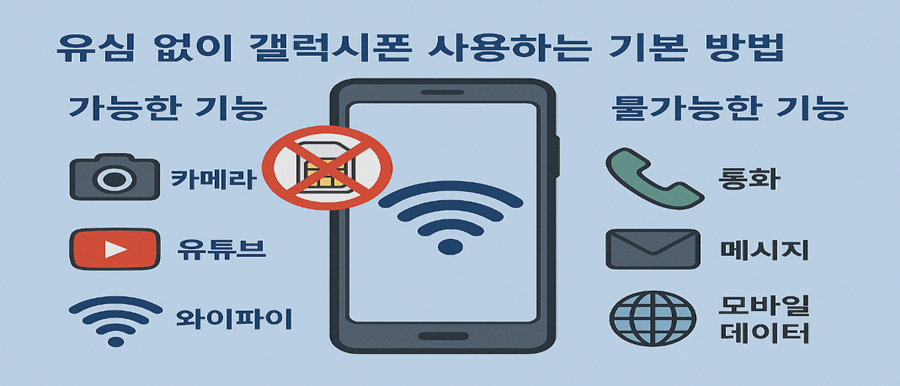 >유심 없이 가능한 기능 vs 불가능한 기능