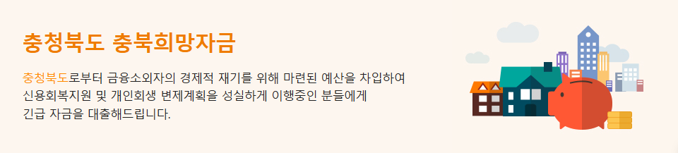 신용불량자 충청북도 충북희망자금 정부지원 대출
