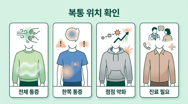 장염 복통 위치별 확인