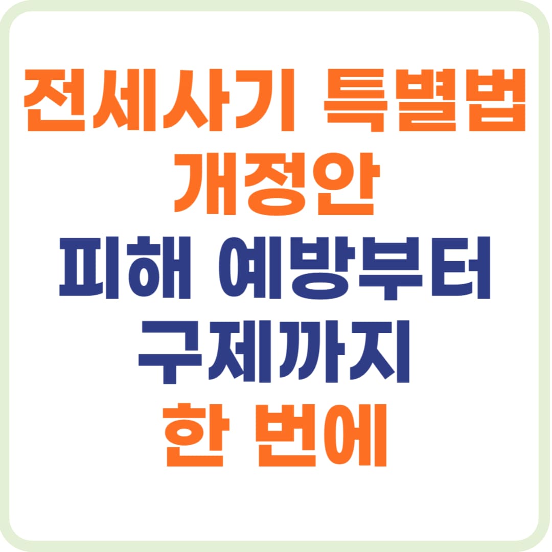 2025 전세사기 특별법 내용과 개정안, 피해 예방부터 구제까지
