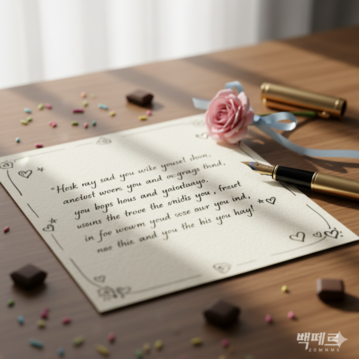 정성스럽게 쓴 손 편지