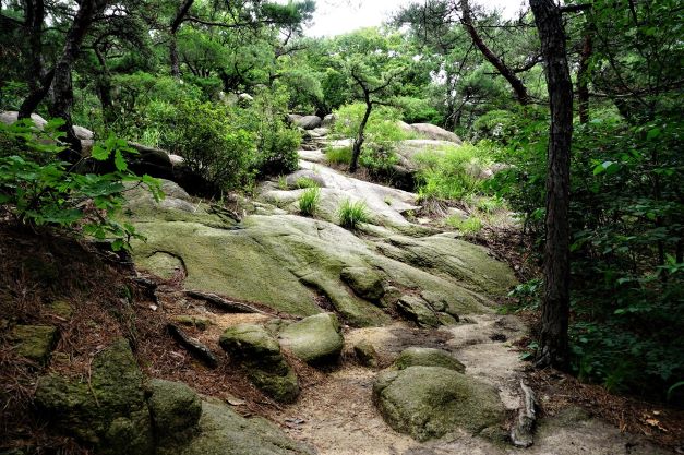 국기봉 올라가는 바위, 암반 길,