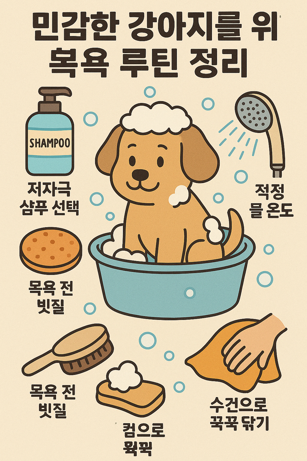 🛁 민감한 강아지를 위한 목욕 루틴 정리