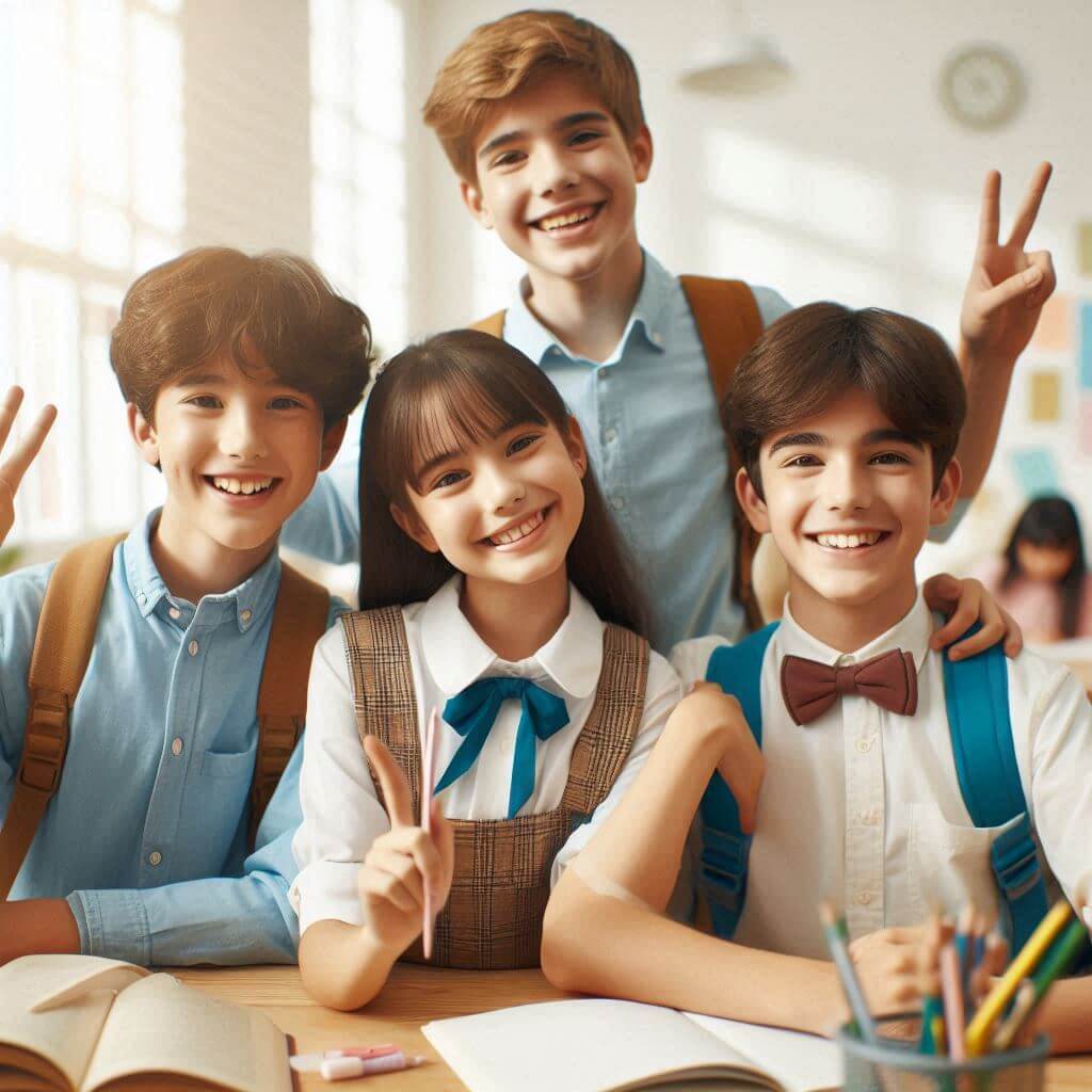 친구들과-웃고-있는-학생들