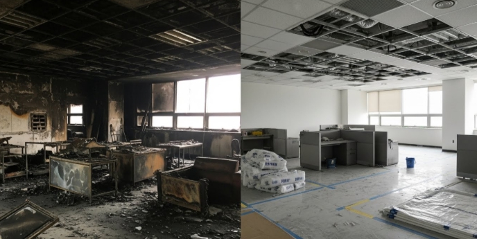 화재 청소 복구중