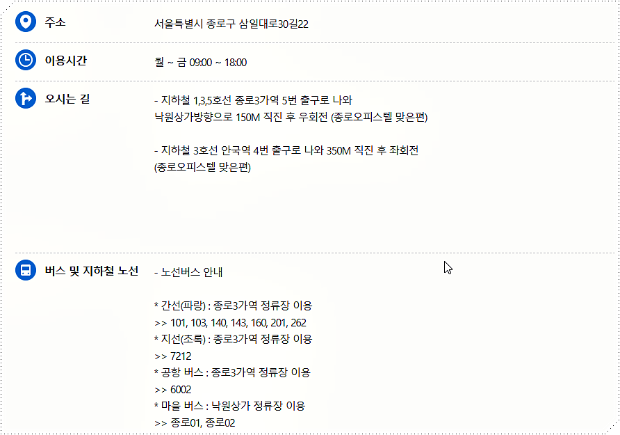 민원실 전화번호 운영시간