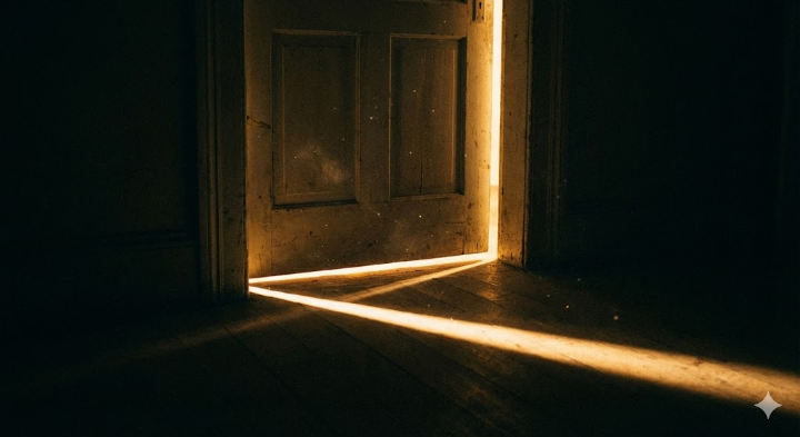 닫힌 방문 틈으로 새어 나오는 빛