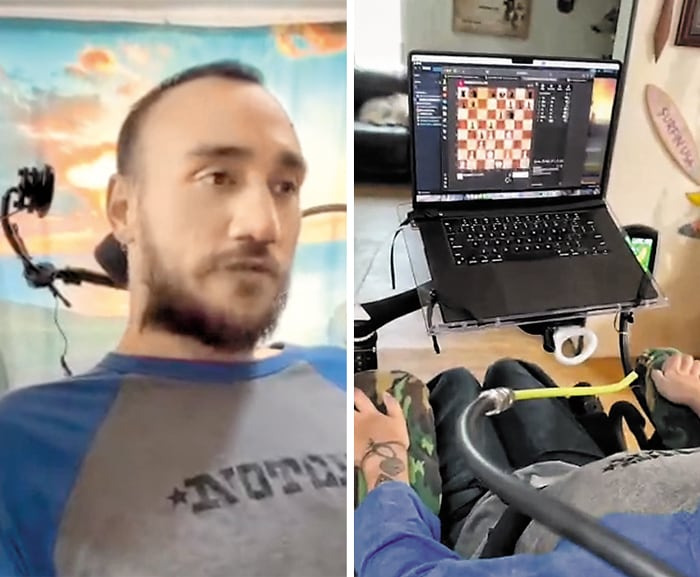 놀런드 아바우씨가 체스두는 장면