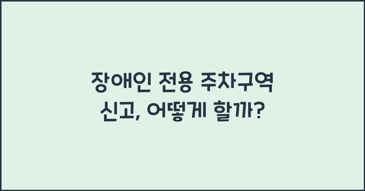 장애인 전용 주차구역 신고