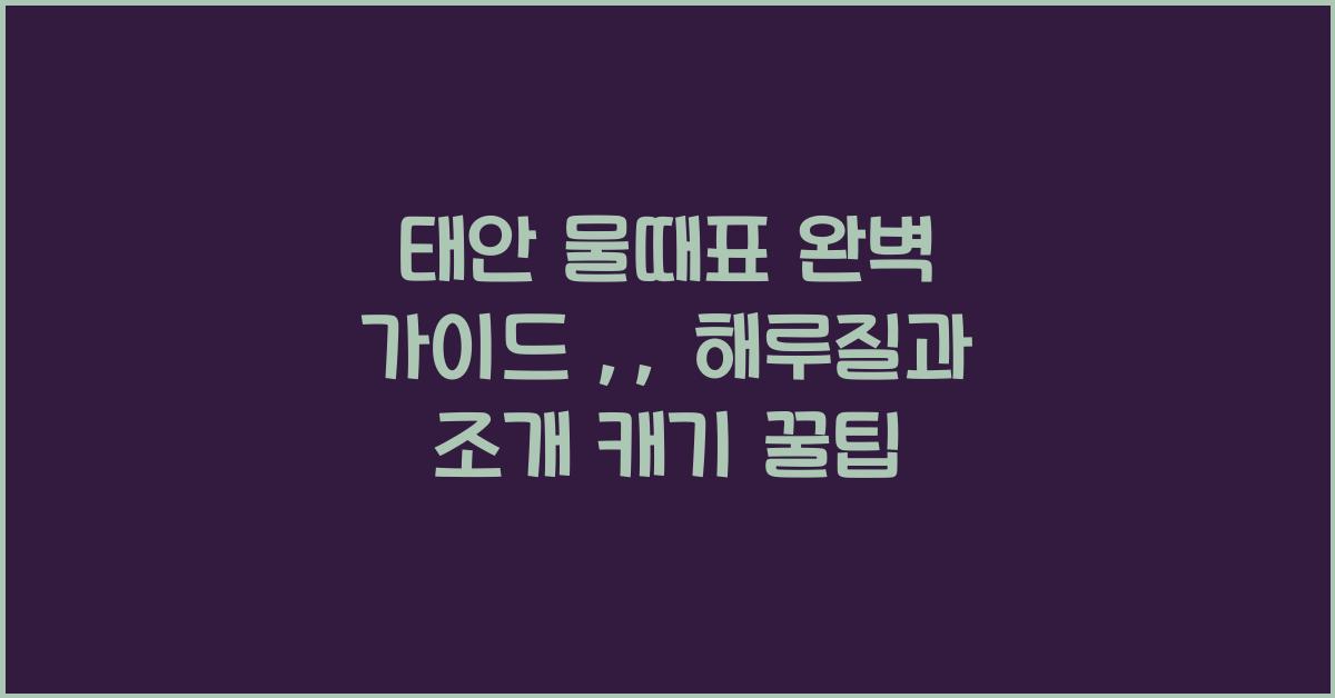 태안 물때표