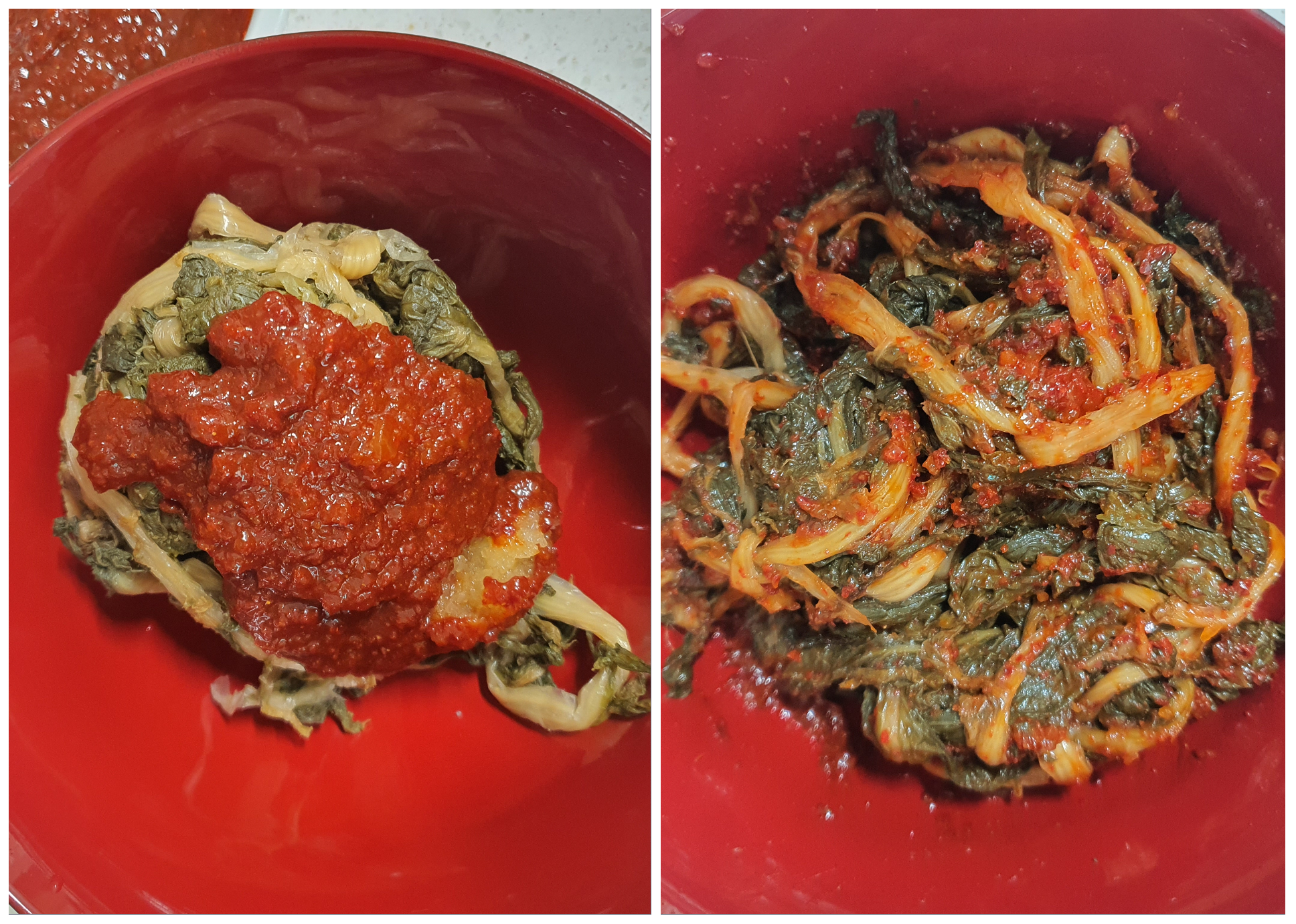 시래기에-양념을-골고루-묻혀줍니다.