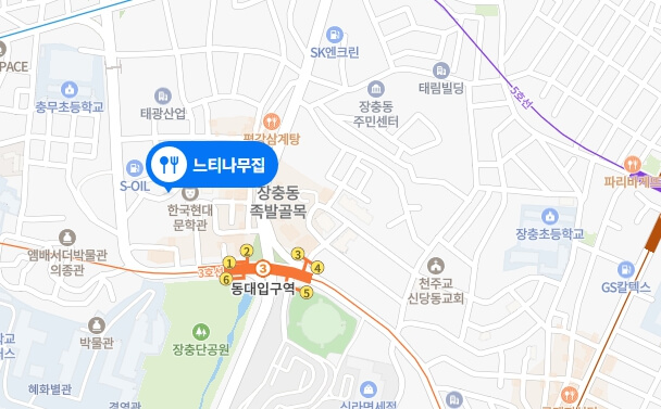 느티나무집-지도