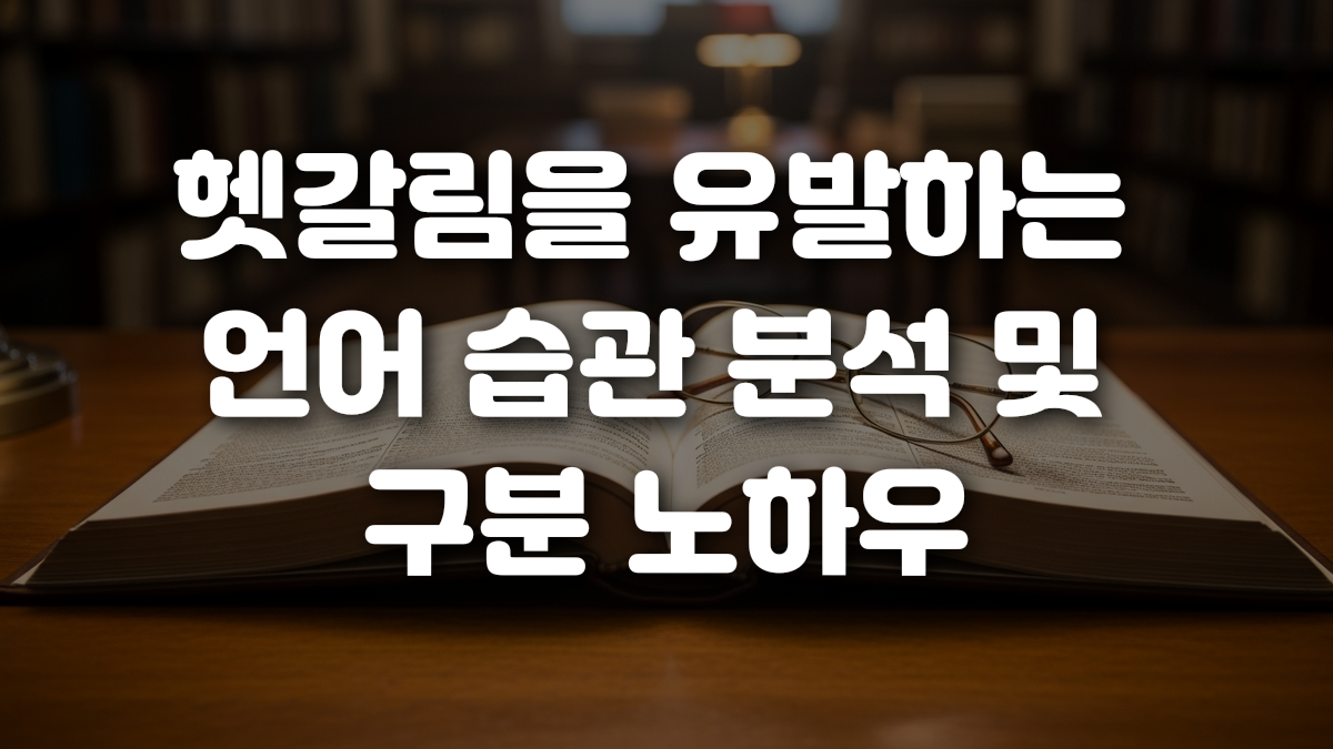 헷갈림을 유발하는 언어 습관 분석 및 구분 노하우
