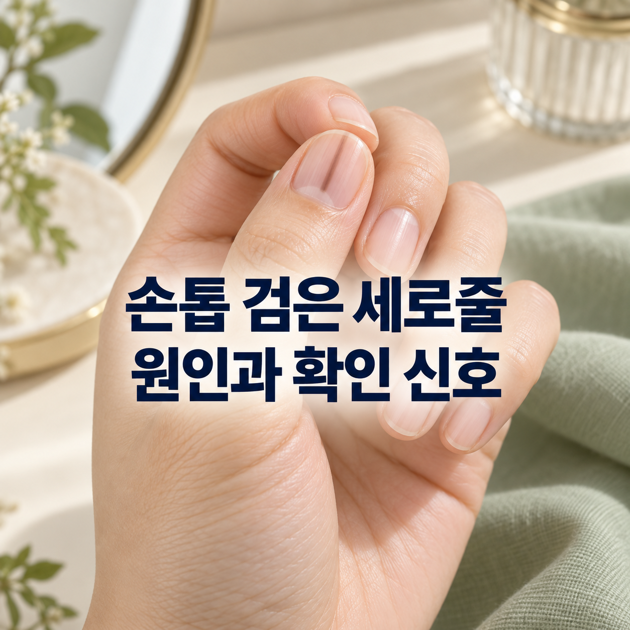 손톱 검은 세로줄 원인과 확인 신호를 보여주는 손톱