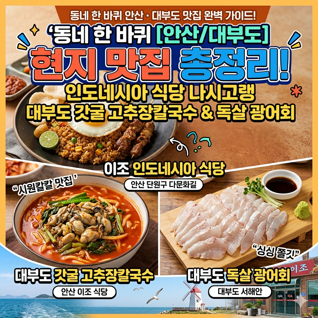 동네 한 바퀴 366회 안산시 편: 인도네시아 나시고랭 이조부터 대부도 갓굴 칼국수까지 미식 탐방