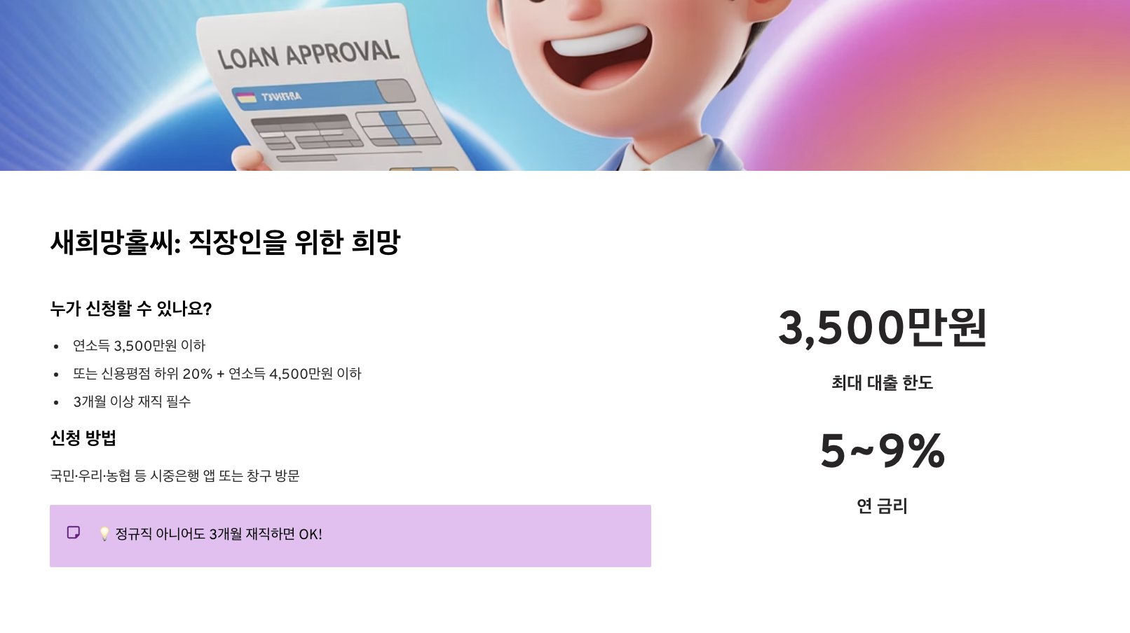 2025 정부지원대출 3종 완벽 비교