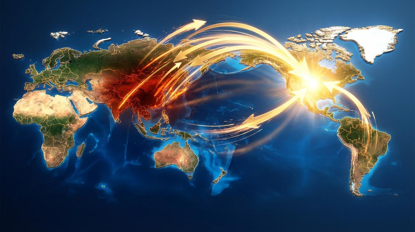 글로벌 주식 및 채권 펀드 자금의 북미 집중 현상 시각화 (Visualization of global equity and bond fund flows concentrating in North America)