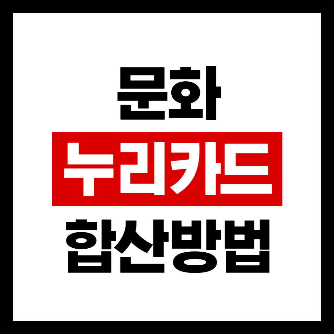 문화누리카드 세대별 카드 잔액 합산방법