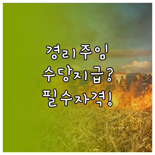 경리주임 소방안전관리 보조선임 수당과..